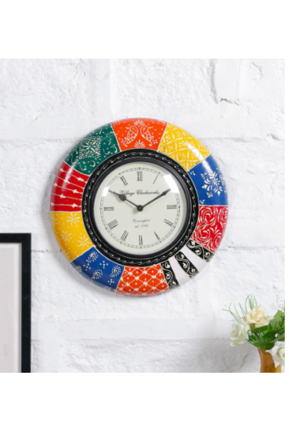 Multicolor Handpainted Wall Clock (8 inches) Multicolor Handpainted Wall Clock (8 inches)